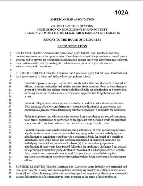 Criminal Justice Section Commission on Homelessness and Poverty Standing Committee on Legal Aid & Indigent Defendants Report to the House of Delegates