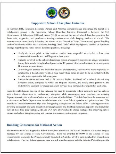 Overview of the Supportive School Discipline Initiative
